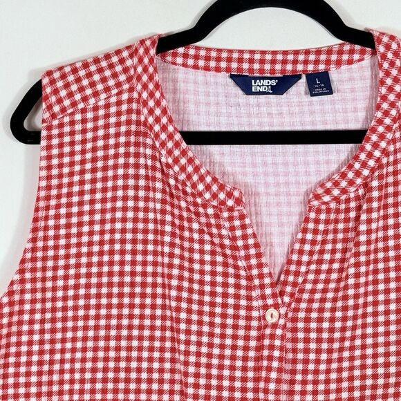 Lands' End Red Gingham Tank Top - Picture 2 of 6